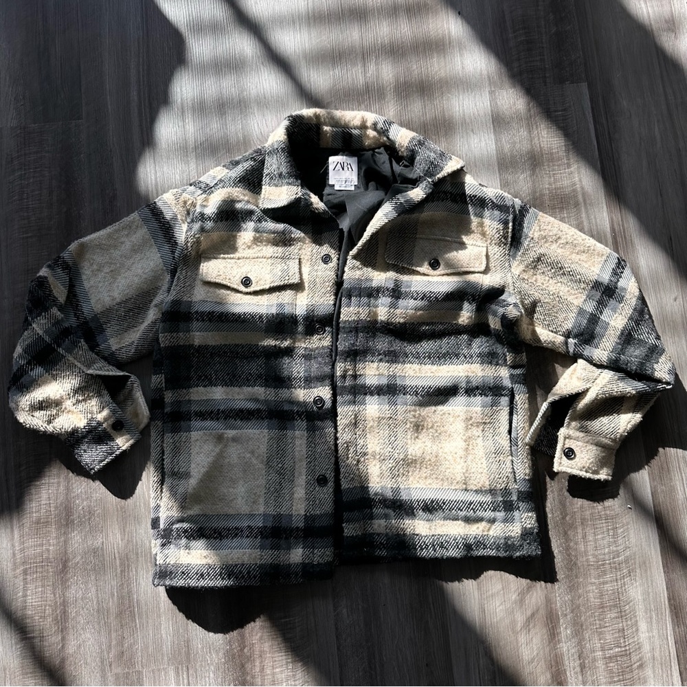 ZARA Plaid Wool Blend Jacket